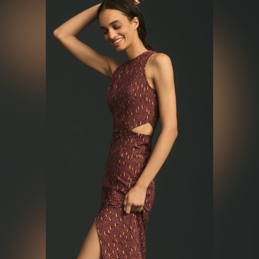 NWOT | Anthropologie Sleeveless Cutout Slim Midi Dress